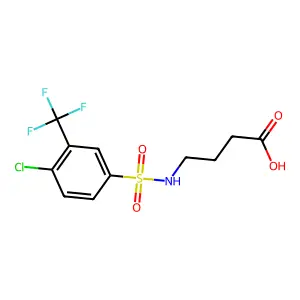 4-[4-Chloro-3-(trifluoromethyl)benzenesulfonamido]butanoic acid structure