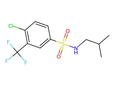 4-chloro-N-(2-methylpropyl)-3-(trifluoromethyl)benzenesulfonamide structure