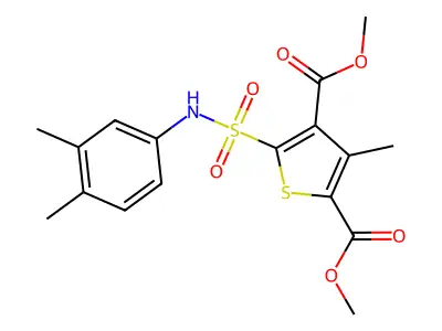Dimethyl 5-[(3,4-dimethylphenyl)sulfamoyl]-3-methylthiophene-2,4-dicarboxylate structure