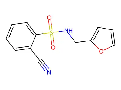 2-cyano-N-(furan-2-ylmethyl)benzenesulfonamide structure
