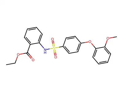 Ethyl 2-[[[4-(2-methoxyphenoxy)phenyl]sulfonyl]amino]benzoate structure