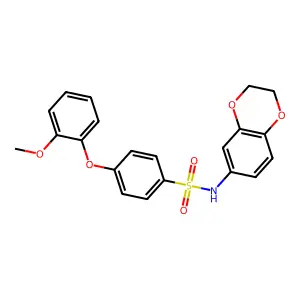 N-(2,3-dihydro-1,4-benzodioxin-6-yl)-4-(2-methoxyphenoxy)benzenesulfonamide structure