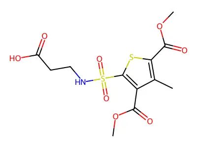 3-[3,5-Bis(methoxycarbonyl)-4-methylthiophene-2-sulfonamido]propanoic acid structure