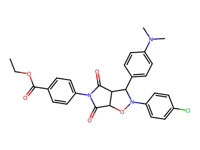ethyl 4-[2-(4-chlorophenyl)-3-[4-(dimethylamino)phenyl]-4,6-dioxo-hexahydro-2H-pyrrolo[3,4-d][1,2]oxazol-5-yl]benzoate structure