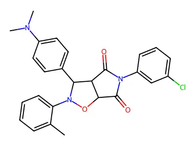 5-(3-chlorophenyl)-3-[4-(dimethylamino)phenyl]-2-(2-methylphenyl)-hexahydro-2H-pyrrolo[3,4-d][1,2]oxazole-4,6-dione structure
