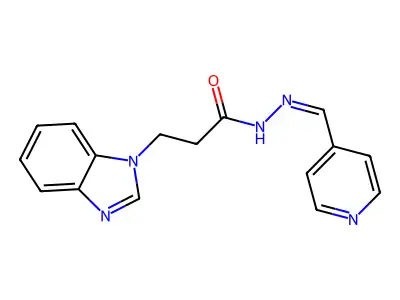 3-(1H-benzimidazol-1-yl)-N'-[(E)-pyridin-4-ylmethylidene]propanehydrazide structure