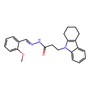 N'-(2-Methoxybenzylidene)3-(1,2,3,4-tetrahydro-9H-carbazol-9-YL)propanohydrazide structure