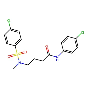 N-(4-chlorophenyl)-4-[(4-chlorophenyl)sulfonyl-methylamino]butanamide structure