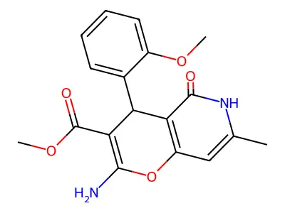 methyl 2-amino-4-(2-methoxyphenyl)-7-methyl-5-oxo-5,6-dihydro-4H-pyrano[3,2-c]pyridine-3-carboxylate structure