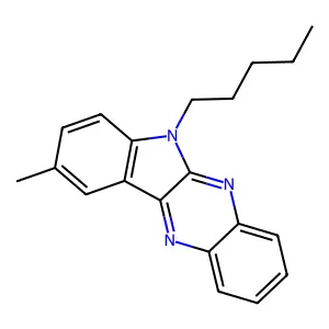 9-methyl-6-pentyl-6H-indolo[2,3-b]quinoxaline structure