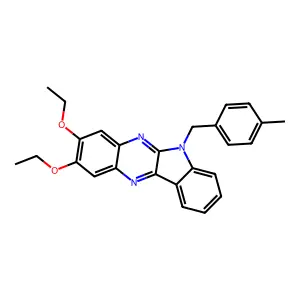 2,3-diethoxy-6-(4-methylbenzyl)-6H-indolo[2,3-b]quinoxaline structure