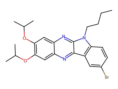 9-bromo-6-butyl-2,3-bis(propan-2-yloxy)-6H-indolo[2,3-b]quinoxaline structure