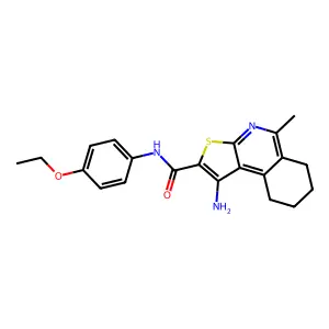 1-amino-N-(4-ethoxyphenyl)-5-methyl-6,7,8,9-tetrahydrothieno[2,3-c]isoquinoline-2-carboxamide structure