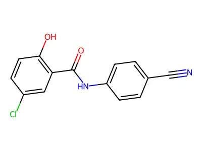 5-chloro-N-(4-cyanophenyl)-2-hydroxybenzamide structure