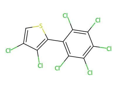 Thiophene, 3,4-dichloro-2-(pentachlorophenyl)- structure