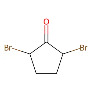 Cyclopentanone, 2,5-dibromo-, cis- structure