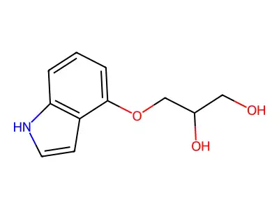 3-(1H-indol-4-yloxy)propane-1,2-diol structure