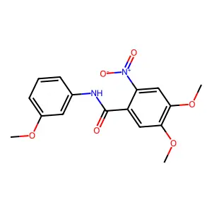 4,5-dimethoxy-N-(3-methoxyphenyl)-2-nitrobenzamide structure