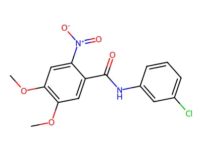 N-(3-chlorophenyl)-4,5-dimethoxy-2-nitrobenzamide structure