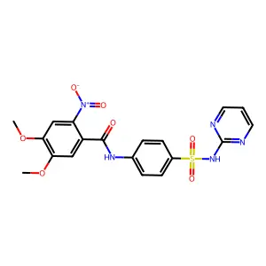 4,5-dimethoxy-2-nitro-N-[4-(pyrimidin-2-ylsulfamoyl)phenyl]benzamide structure