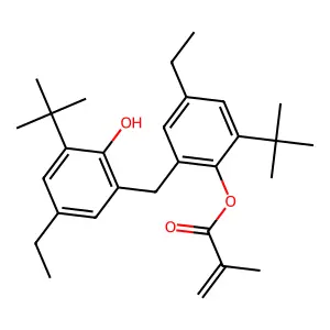 2-(2-Hydroxy-3-tert-butyl-5-ethylbenzyl)-4-ethyl-6-tert-butylphenyl methacrylate structure