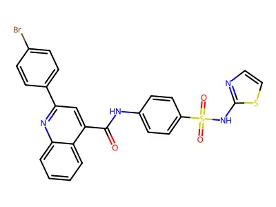 2-(4-bromophenyl)-N-[4-(1,3-thiazol-2-ylsulfamoyl)phenyl]quinoline-4-carboxamide structure