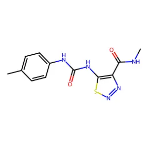 N-methyl-5-[(4-methylphenyl)carbamoylamino]thiadiazole-4-carboxamide structure