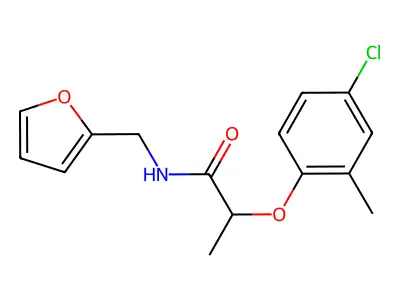 2-(4-chloro-2-methylphenoxy)-N-(furan-2-ylmethyl)propanamide structure