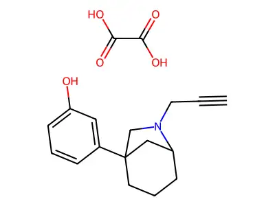 Oxalic acid;3-(6-prop-2-ynyl-6-azabicyclo[3.2.1]octan-1-yl)phenol structure