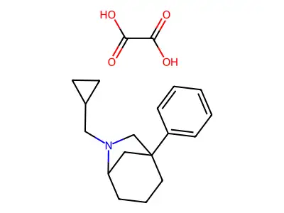 6-(Cyclopropylmethyl)-1-phenyl-6-azabicyclo[3.2.1]octane;oxalic acid structure