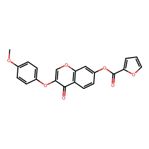 3-(4-methoxyphenoxy)-4-oxo-4H-chromen-7-yl 2-furoate structure