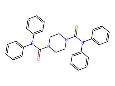 N,N,N',N'-tetraphenylpiperazine-1,4-dicarboxamide structure