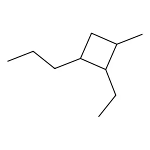 2-Ethyl-1-methyl-3-propylcyclobutane structure