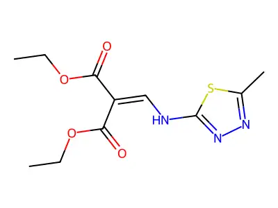 Diethyl 2-(((5-methyl-1,3,4-thiadiazol-2-yl)amino)methylene)malonate structure