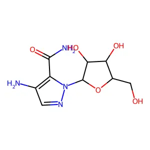 1H-Pyrazole-5-carboxamide, 4-amino-1-beta-D-ribofuranosyl- structure