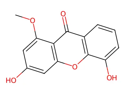 9H-Xanthen-9-one, 3,5-dihydroxy-1-methoxy- structure