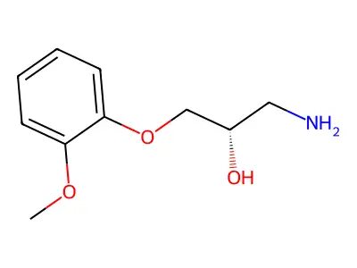 (2S)-1-amino-3-(2-methoxyphenoxy)propan-2-ol structure