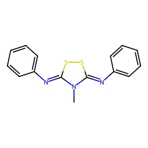 Benzenamine, N,N'-(4-methyl-1,2,4-dithiazolidine-3,5-diylidene)bis- structure
