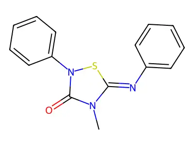 1,2,4-Thiadiazolidin-3-one, 4-methyl-2-phenyl-5-(phenylimino)- structure