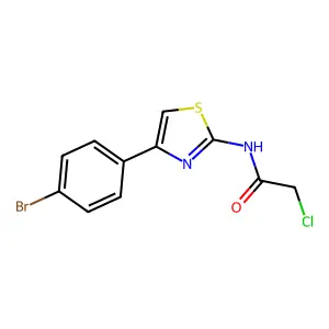 N-[4-(4-bromophenyl)-1,3-thiazol-2-yl]-2-chloroacetamide structure