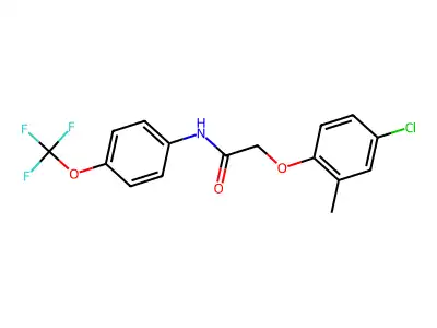 2-(4-chloro-2-methylphenoxy)-N-[4-(trifluoromethoxy)phenyl]acetamide structure