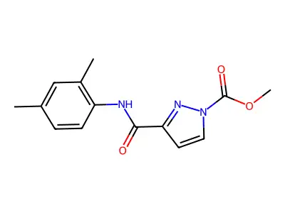 Methyl 3-[(2,4-dimethylphenyl)carbamoyl]pyrazole-1-carboxylate structure