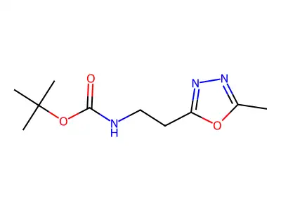 [2-(5-Methyl-[1,3,4]oxadiazol-2-yl)-ethyl]-carbamic acid tert-butyl ester structure