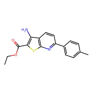 Ethyl 3-amino-6-(4-methylphenyl)thieno[2,3-b]pyridine-2-carboxylate structure