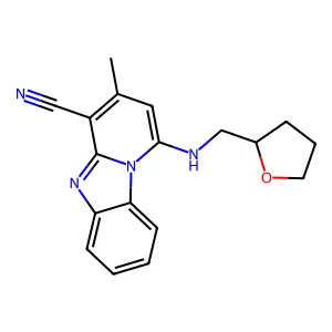 3-Methyl-1-(oxolan-2-ylmethylamino)pyrido[1,2-a]benzimidazole-4-carbonitrile structure