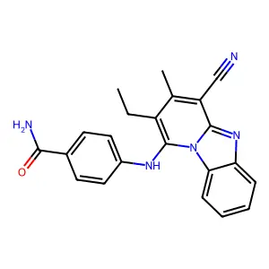 4-[(4-Cyano-2-ethyl-3-methylpyrido[1,2-a]benzimidazol-1-yl)amino]benzamide structure