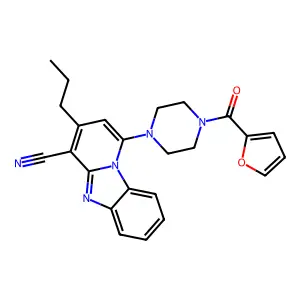 1-(4-(furan-2-carbonyl)piperazin-1-yl)-3-propylbenzo[4,5]imidazo[1,2-a]pyridine-4-carbonitrile structure