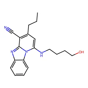 1-[(4-Hydroxybutyl)amino]-3-propylpyrido[1,2-a]benzimidazole-4-carbonitrile structure