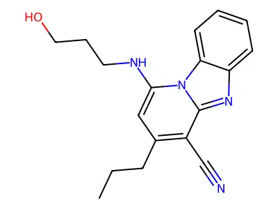 1-(3-Hydroxypropylamino)-3-propylpyrido[1,2-a]benzimidazole-4-carbonitrile structure