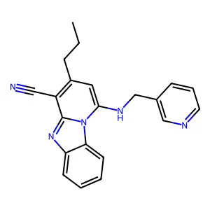 3-Propyl-1-[(pyridin-3-ylmethyl)amino]pyrido[1,2-a]benzimidazole-4-carbonitrile structure